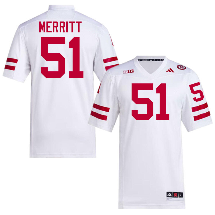 Nebraska Cornhuskers #51 Dawson Merritt College Football Jerseys Stitched-White Nebraska Cornhuskers #51 Dawson Merritt College Football Jerseys Stitched-White